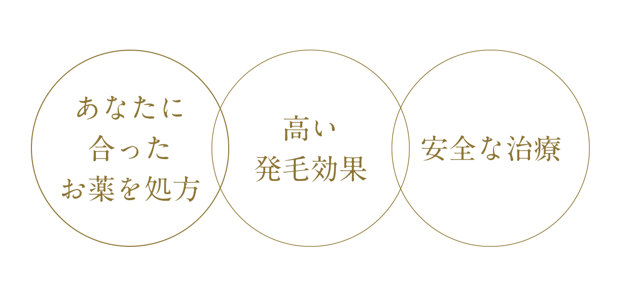 あなたに合ったお薬を処方 高い発毛効果 安全な治療