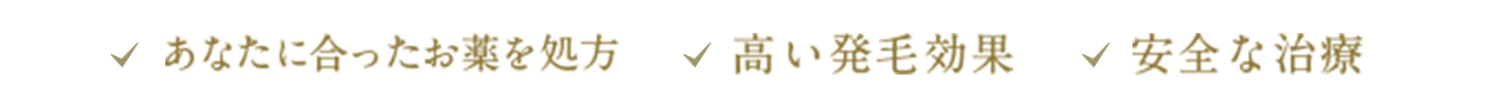 あなたに合ったお薬を処方 高い発毛効果 安全な治療