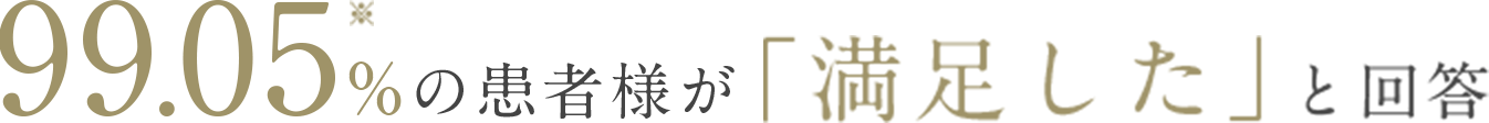 99.05%の患者様が「満足した」と回答