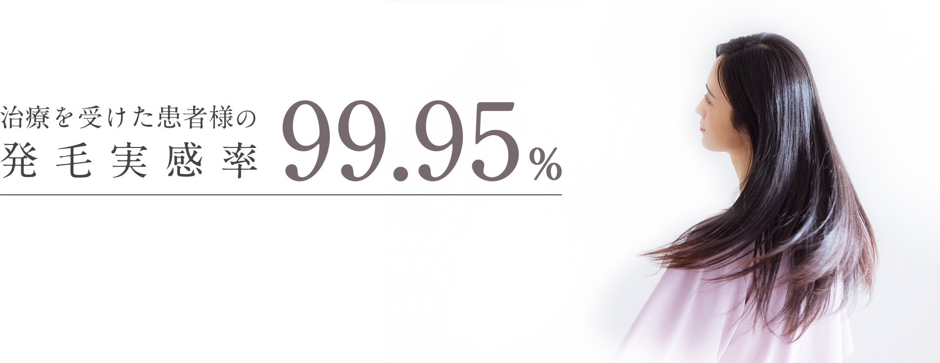 治療を受けた患者様の発毛実感率99.95％