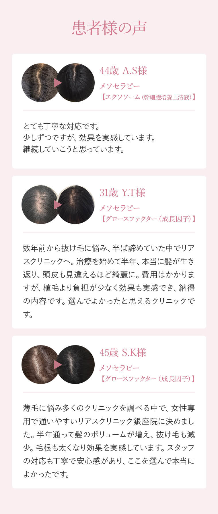 患者様の声